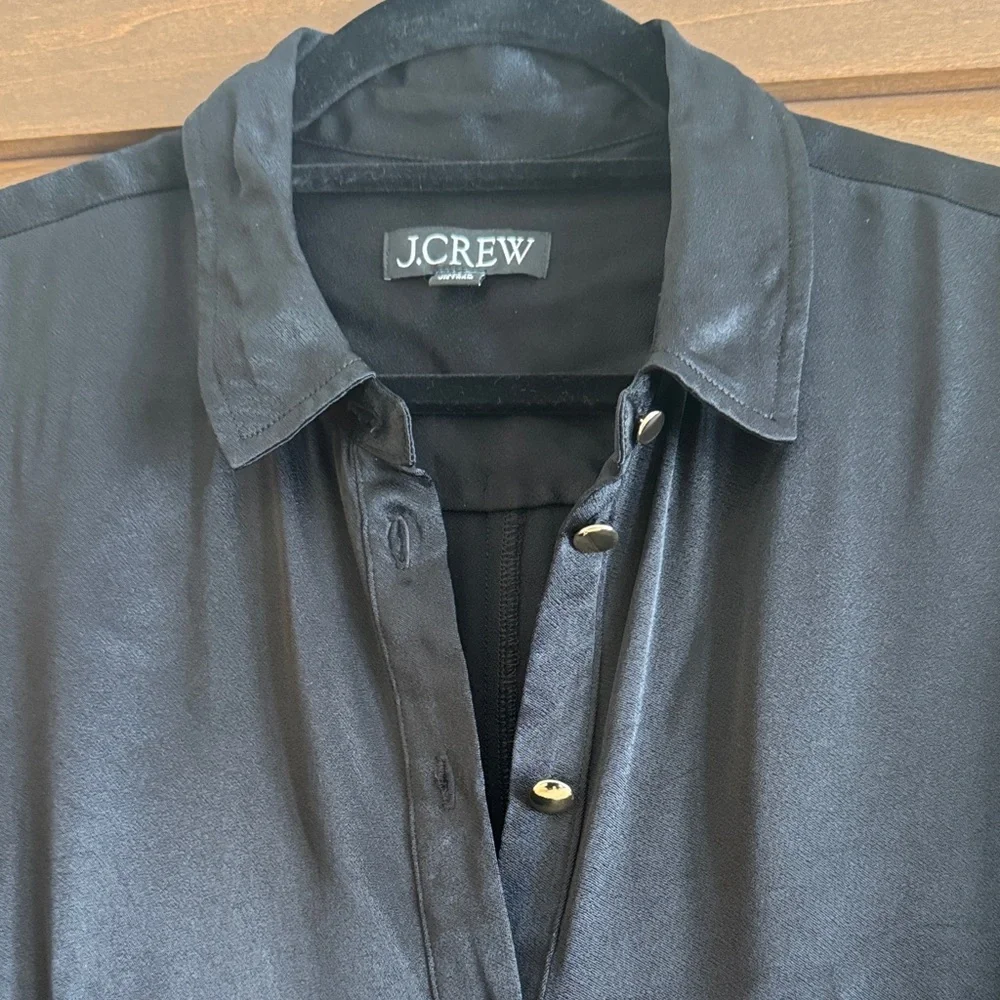 J. Crew Black Maxi Dress with Gold Buttons - Picture 3 of 10